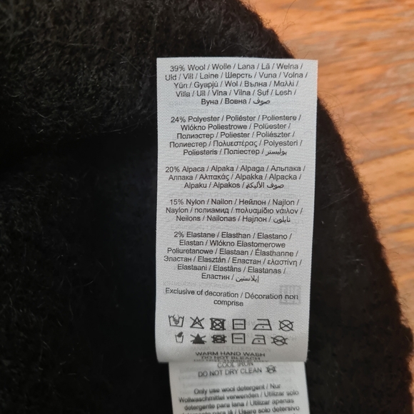 SELECTED FEMME alpaca wool blend black cardigan size M lightweight warm - Picture 11 of 12